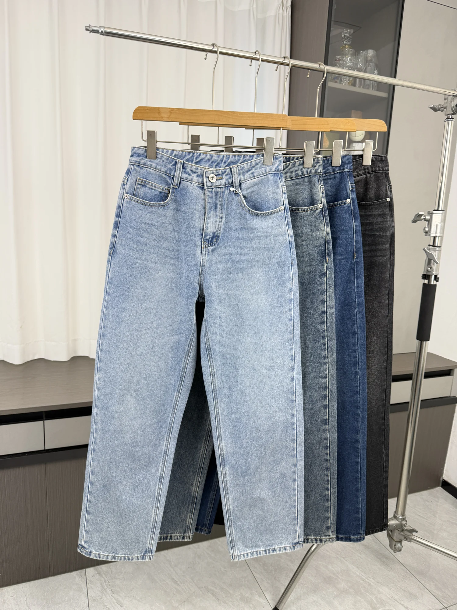 Recommended Washed Craft Casual Men's Jeans Comfortable Straight Leg Fashionable for Commuting And Daily Wear Autumn Season