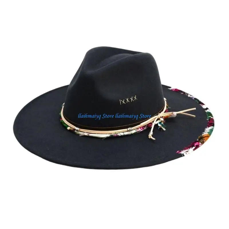

573B Adult Hat Breathable Distressed Feeling Felts Hat Adult Festival Party Festival Magicians Fedoras Hat Elegant Hat