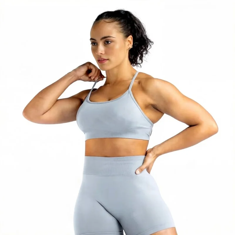 

Women's Sports Tank Set Sexy Backless Strappy Yoga Fitness Strength Training Slimming Sports Tank Top and Pants