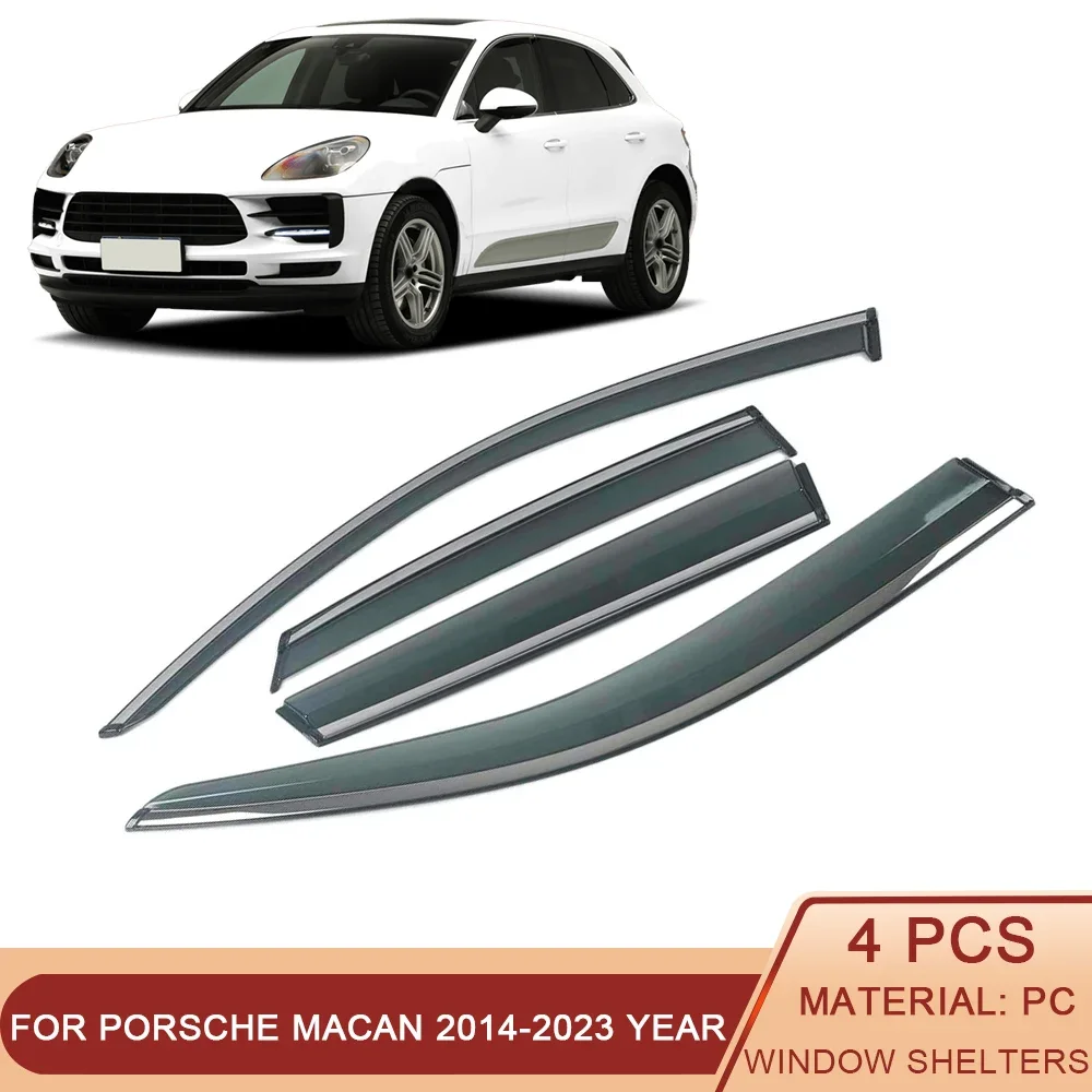 

For PORSCHE Macan 2014-2023 Car Window Sun Rain Shade Visors Shield Shelter Protector Cover Frame Sticker