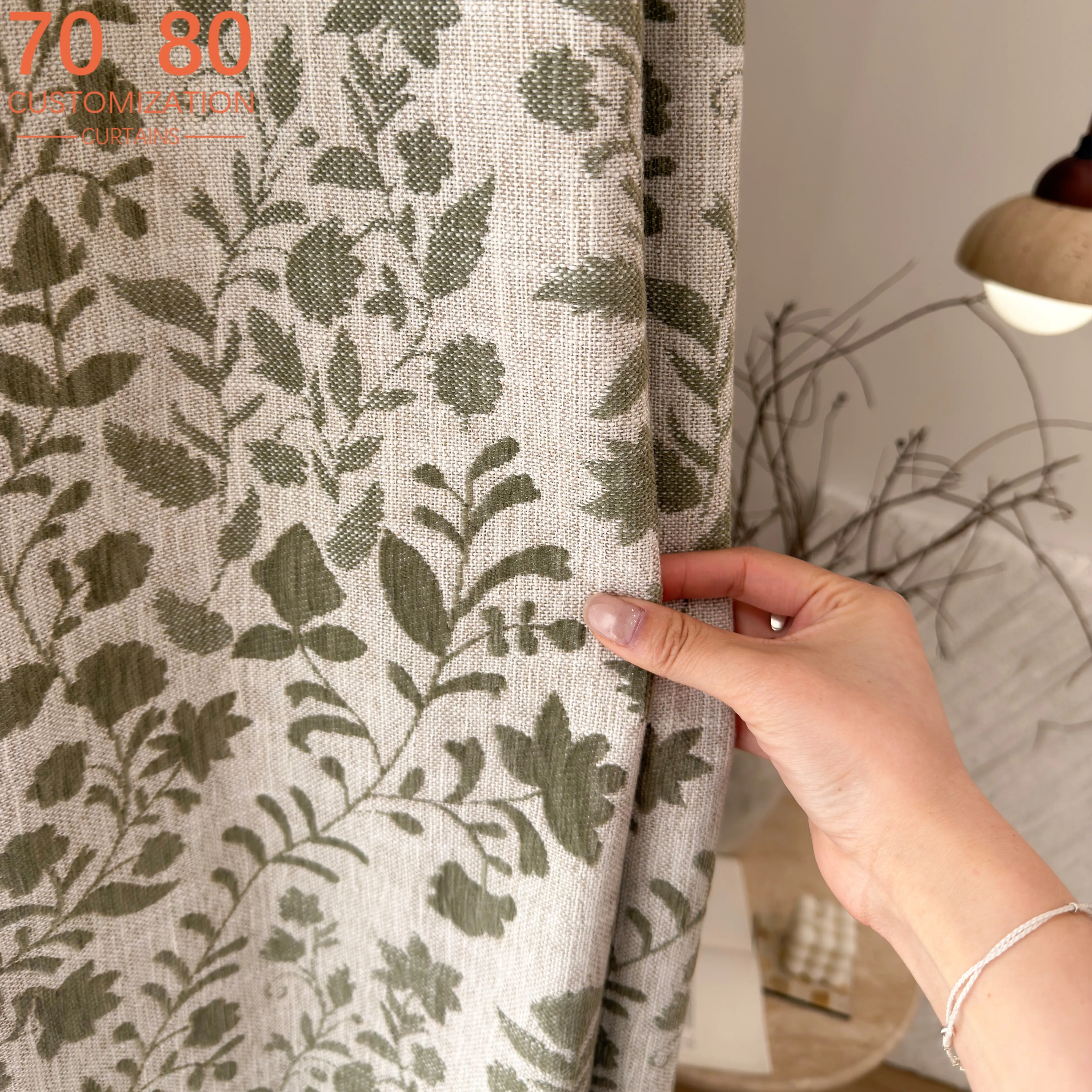 

Vintage Double-sided Jacquard Thickened Chenille Shading Curtains for Bedroom Living Room Bay Window French Window Customized
