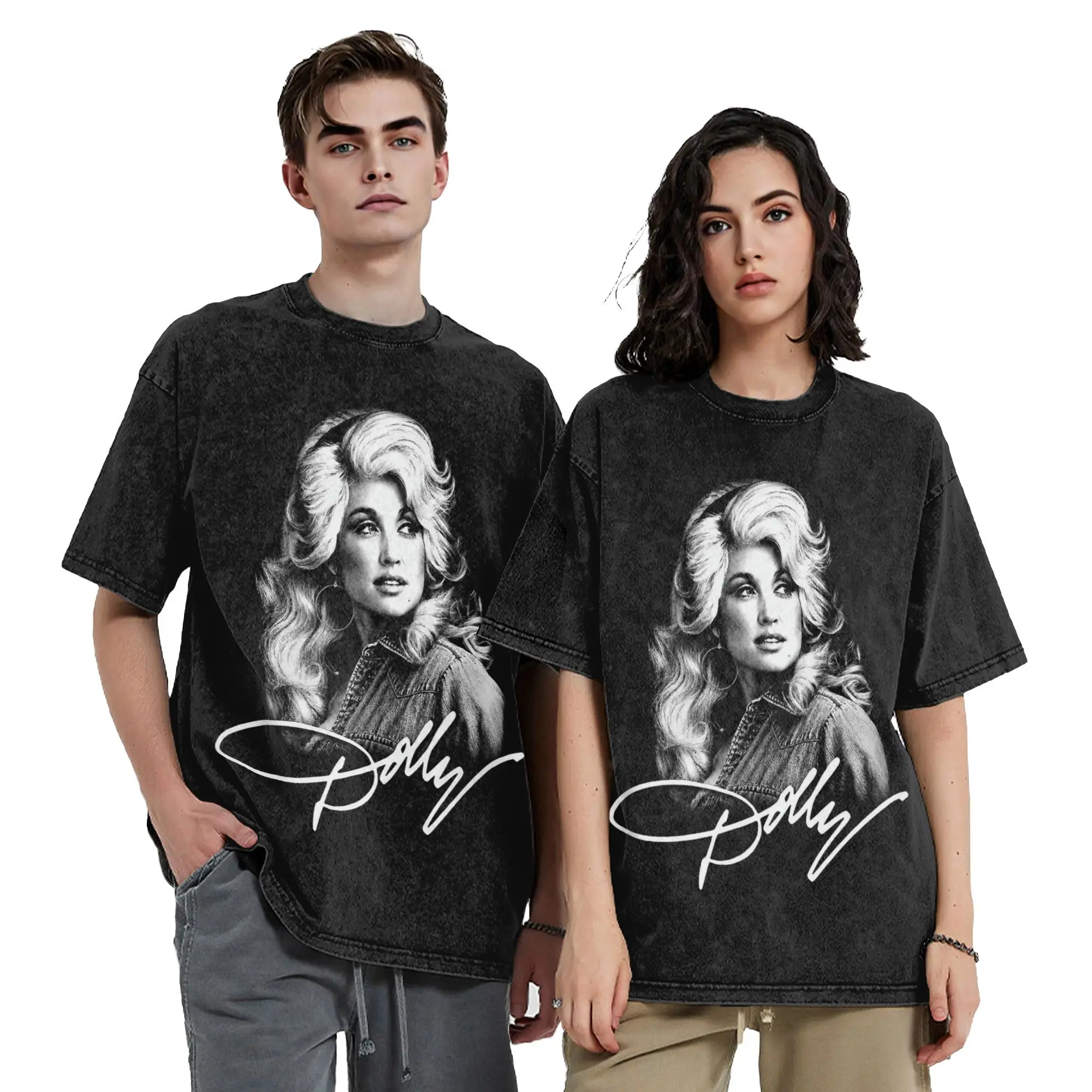 Washed T Shirt Dolly Parton Memorial Hip Hop T-Shirts Harajuku  Streetwear Short Sleeve Printed Tops Tee Shirt for Men Women