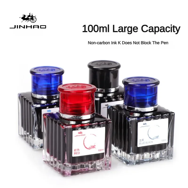 JINHAO 30/50/100ml Fountain Pen Ink Non-carbon Cartridge Refill Glass Bottled Fountain Pen Ink Stationery Office School Supplies