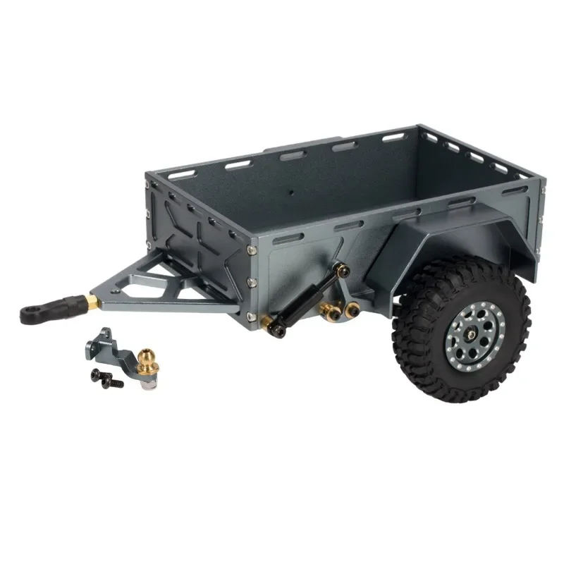 Aluminum Alloy Utility Trailer Car Cargo Carrier for 1/18 TRX4M 1/24 SC RC Car