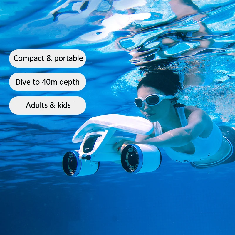 

Professional Underwater Scooter Dual Motors 2 Gear Speed 1.5m/s 30 Mins Smart Diving Snorkeling Sea Scooter for Adults