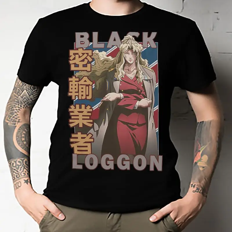 

Balalaika Black Lagoon Burakku Ragun Retro Blue Red Design T Shirt All Size