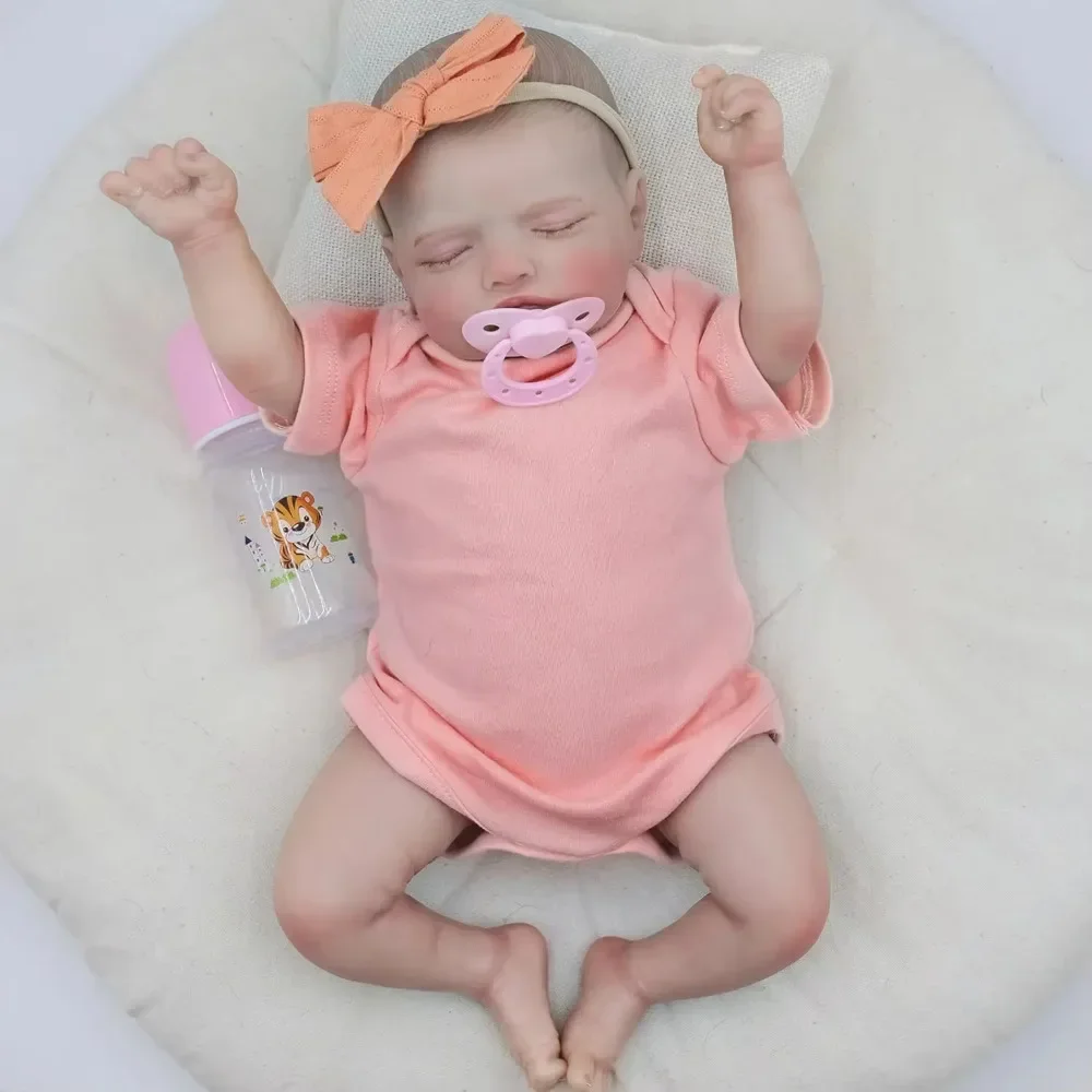 45CM Reborn Baby Doll Newborn Sleeping Baby Rosalie Same As Pictures Soft Cuddly Muñecas Bebes Reborn Dolls Juguetes para Niñas