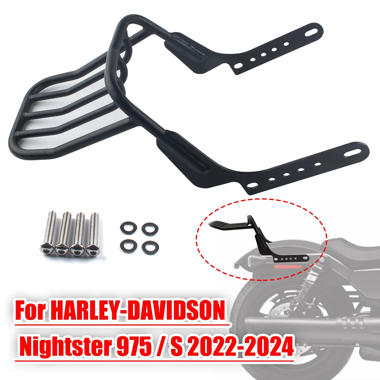 

For HARLEY Nightster 975/S 2022-2024 Matte Black Luggage Rack Carrier Bracket