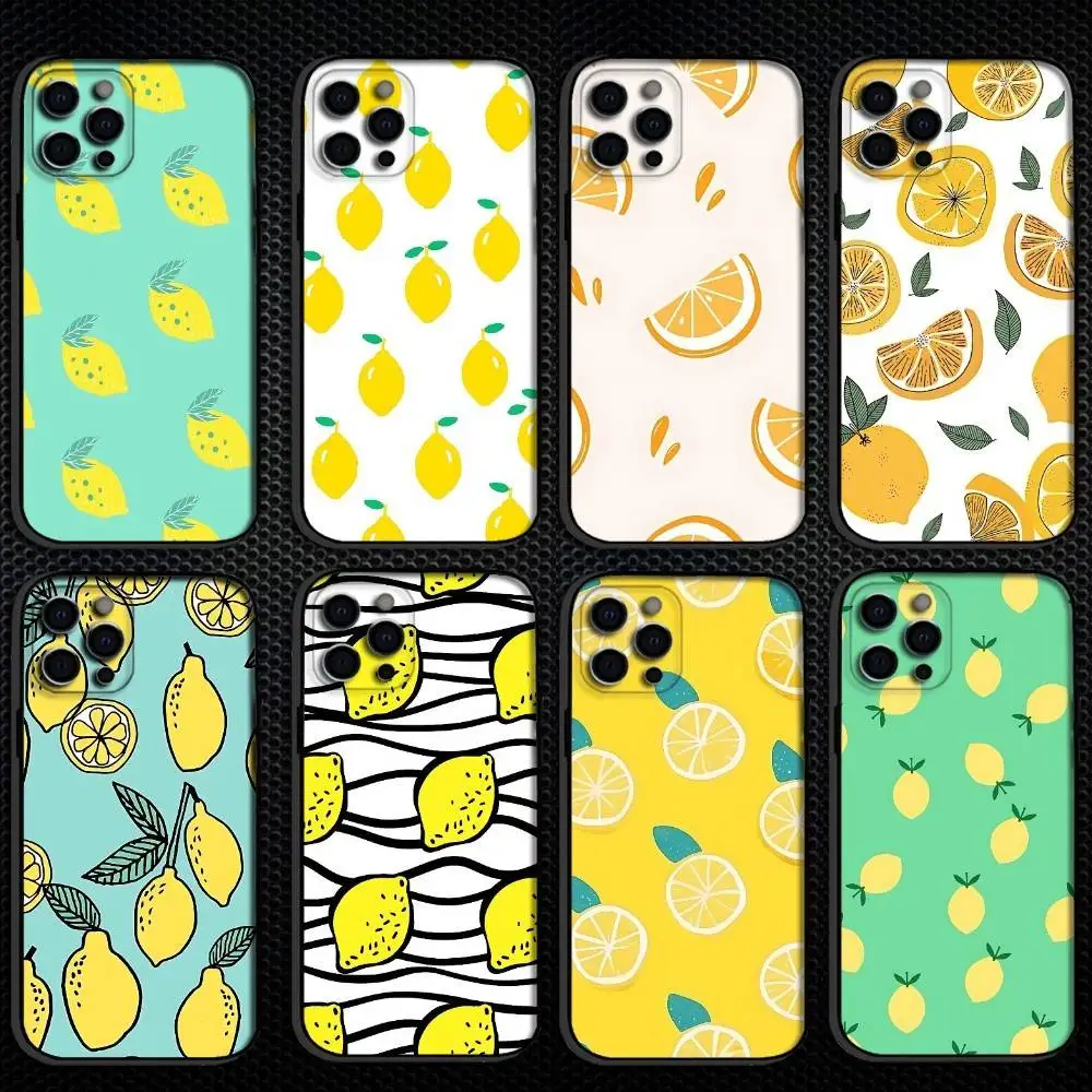 

Lemon Phone Case For iPhone 16,15,14,13,12,11 Plus,Pro Max, Others Soft Black Cover