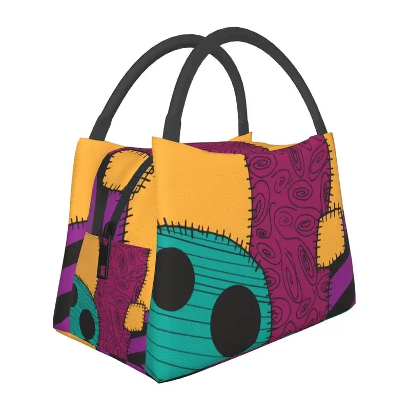 Sally Ragdoll Dress Thermal Insulated Lunch Bag Women Tim Burton Halloween Skull Resuable Lunch Container Storage Meal Food Box