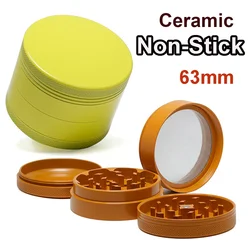 Non-Stick Tobacco Crucher Silicone Ceramic Coated Grinders Crusher 4 Layers 63mm Aluminium Alloy Herb Mills Fumar Hierba