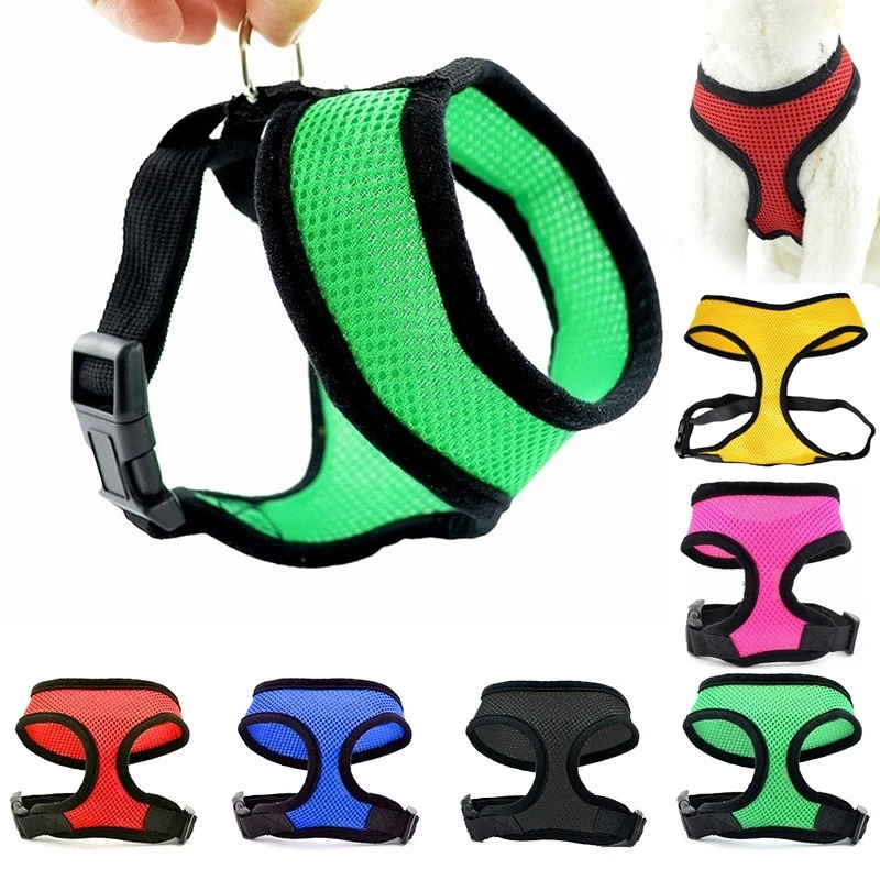 Dog Harness Vest Adjustable Soft Breathable Dog Harness Nylon Mesh Vest Harness for Dogs Puppy Collar Cat Pet Dog Chest Strap