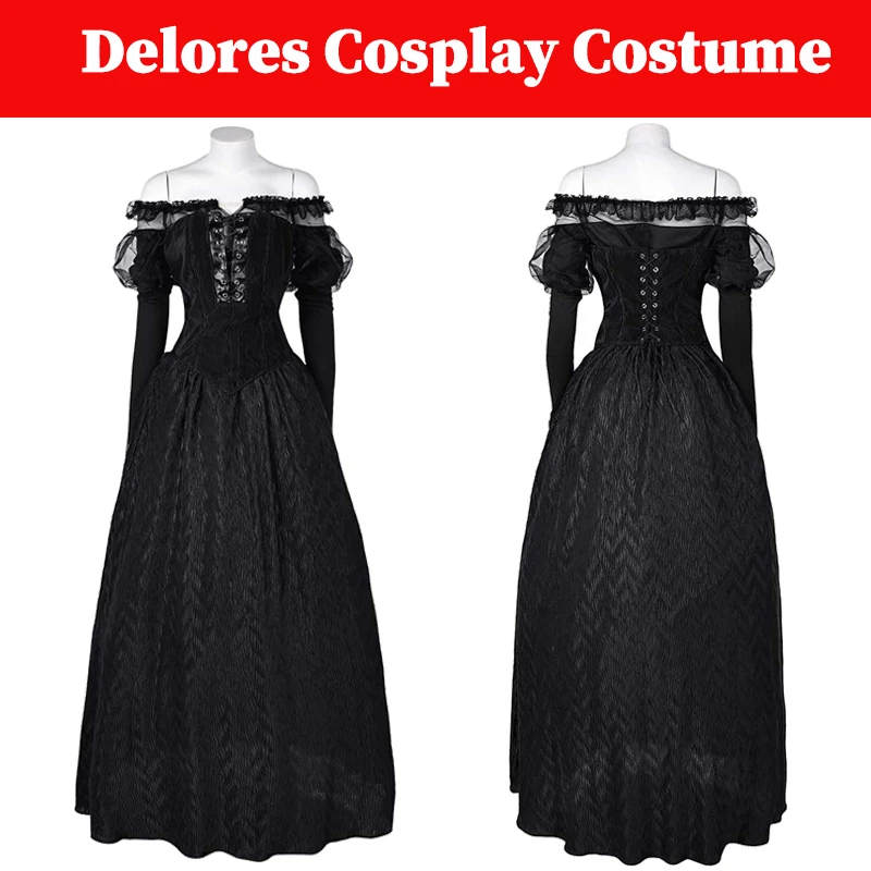 Delores Cosplay Beettles Costume Movie Insect Liquid Black Dress Corset Outfits Lace Skirts Female Halloween Disguise Party Suit