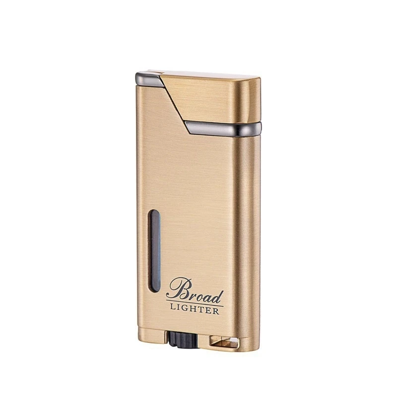 BROAD Windproof Metal Butane Gas Cigar Lighter Premium Men's Smoking Accessory Festival Gift New Style Starter Tool