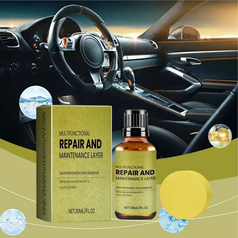 Car Trim Restorer Renewed Restore Car Maintenance Interior And Component Cleaner Vehicle Quick Detailer With Sponge For Car