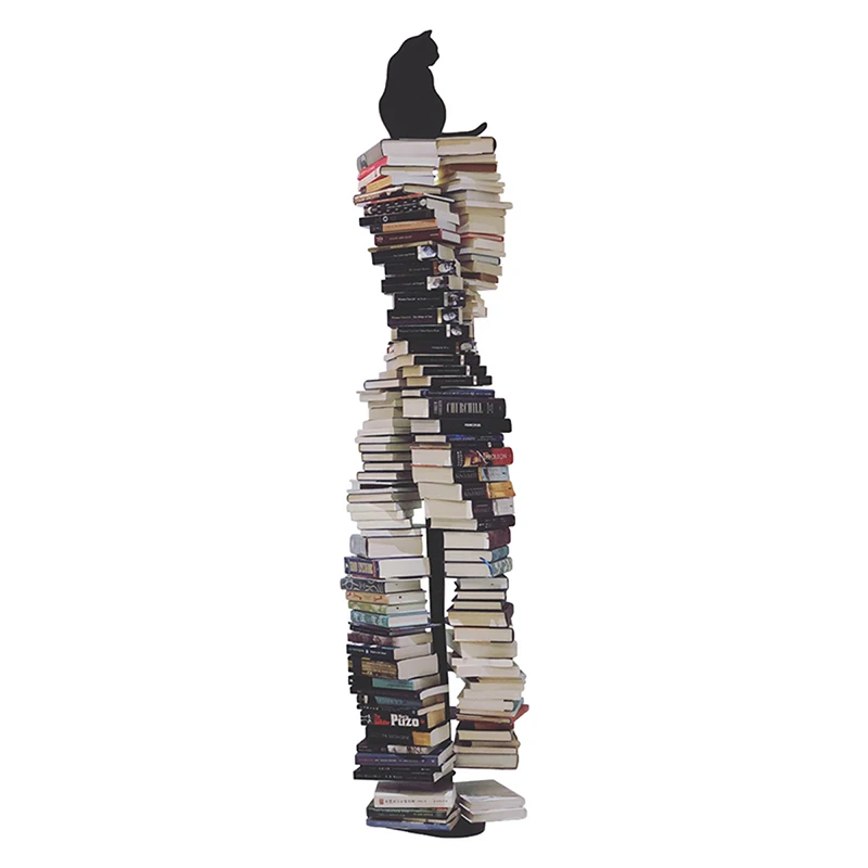 

Rotating bookshelf shelf floor-to-ceiling living room spiral personality invisible creative stainless steel art bookshelf
