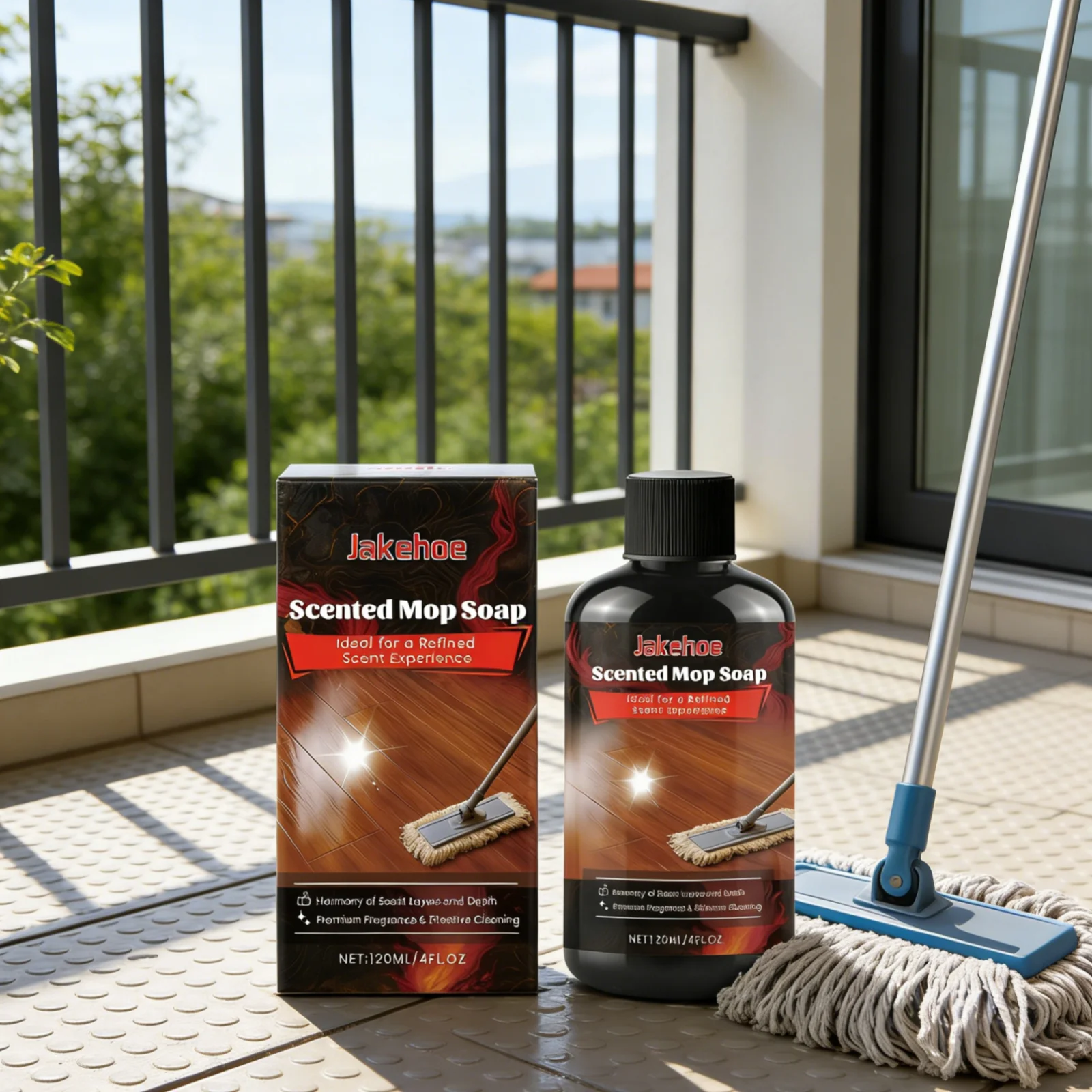 

Jakehoe Scented Mop Soap for Hardwood Tile Marble Floor Stain Removal Long Lasting Fragrance Household Floor Cleaning Solution