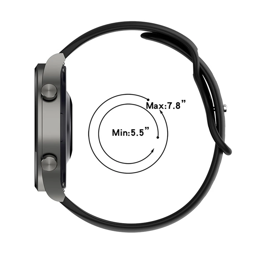 Correa de silicona de 22mm 102 + 114/ 102 + 144mm, pulsera con hebilla de mariposa para Huawei GT2 pro/ GT2 46mm/ GT/ Watch3/ Watch3 pro/ GT3