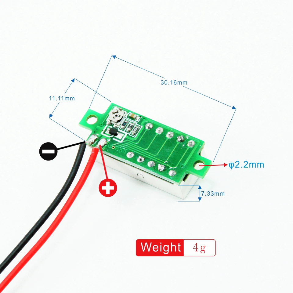 0.28 Inch DC 2.5-30V Mini LED Digital Voltmeter Voltage Meter Panel 2 Wire Car Motocycle Electric Volt Tester 5V 12V 24V