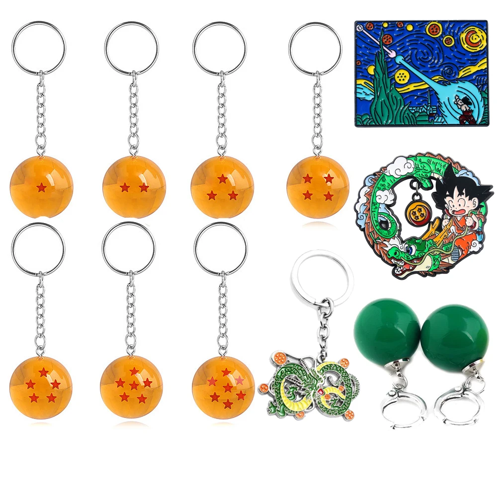 Anime Dragon Ball Z 7 Stars Keychain Collision Seven Stars Pins Badge Dragon Series Cosplay Props Men Women Jewelry Accessories