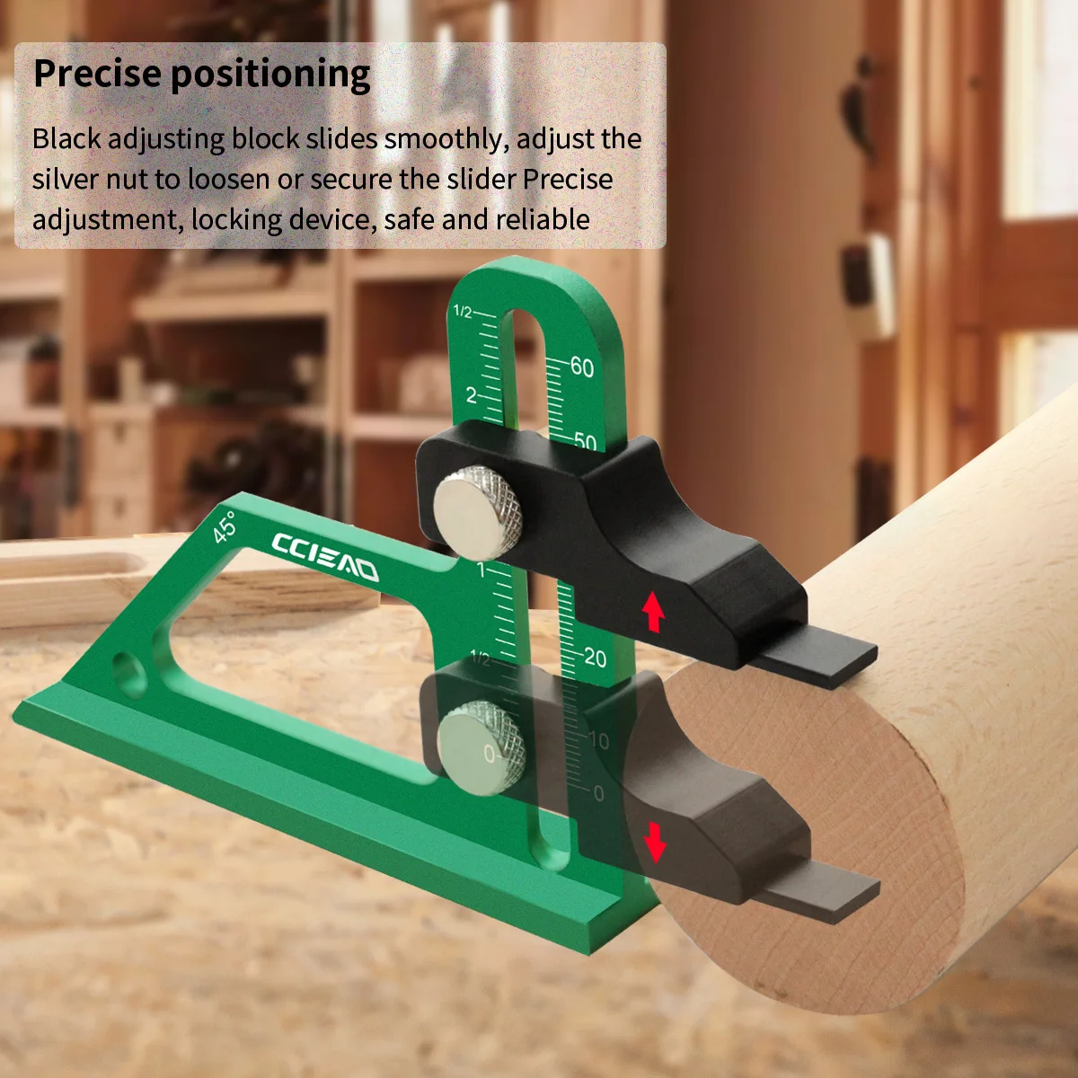 알루미늄 합금 높이 게이지 0-60mm 깊이 게이지, 테이블 톱 설치 게이지 용 정밀 CNC 가공 높이 측정 도구
