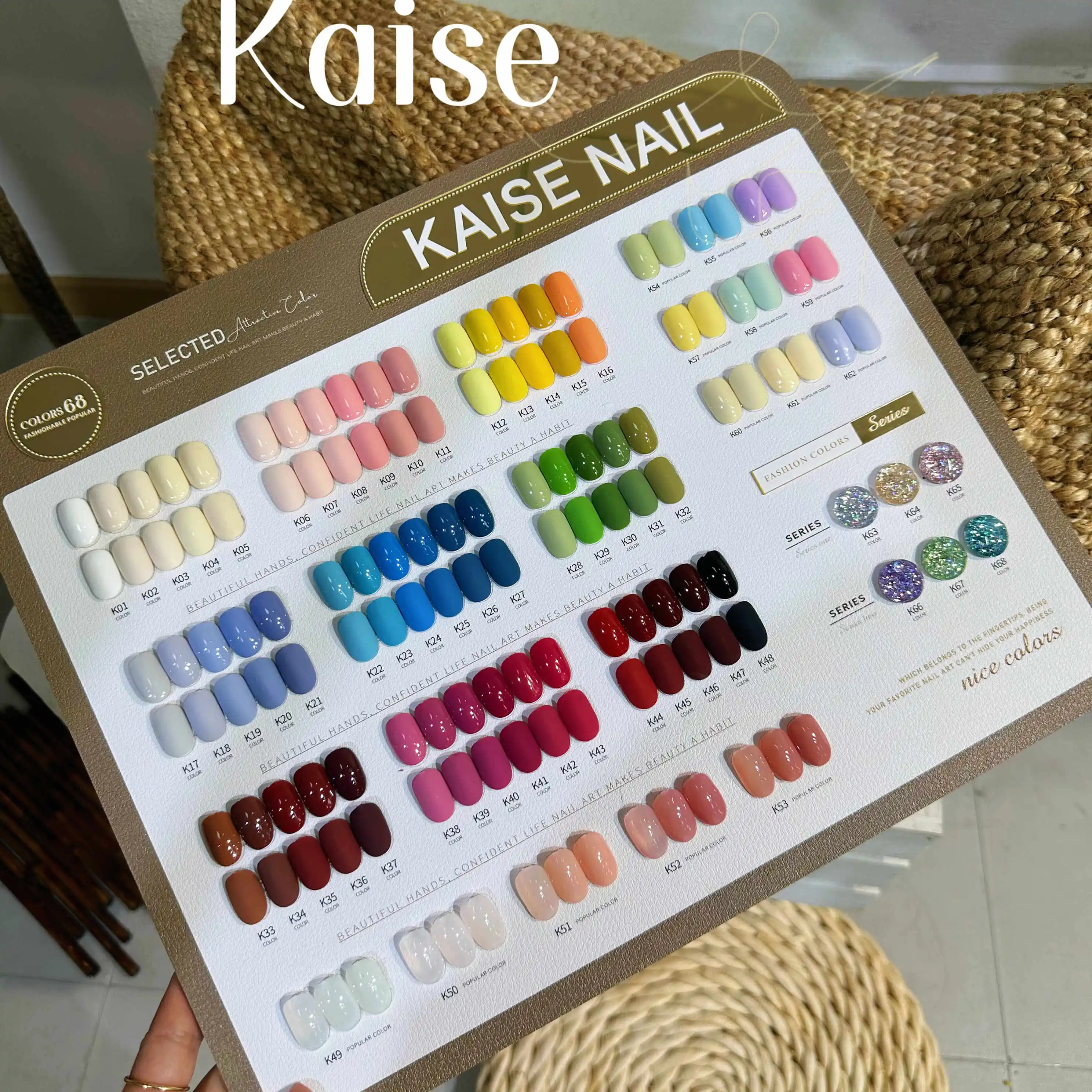 KAISE جودة عالية 68 ألوان بلون فلاش جيل للأظافر مجموعة متجر الأظافر صالون الأظافر 2025 جديد حار البند الربيع مسمار الفن كيت بالجملة