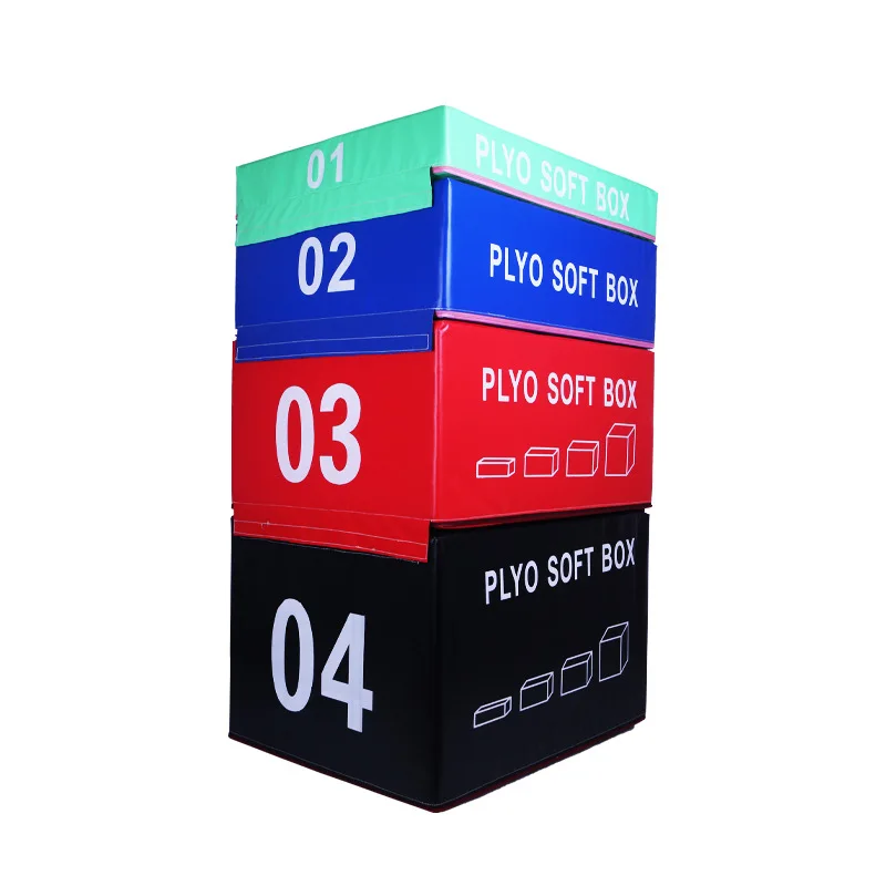

Factory Direct Wholesale Customized Logo 4 Levels Gym Fitness Equipment Strength Training Soft Foam Plyometric Jump Box