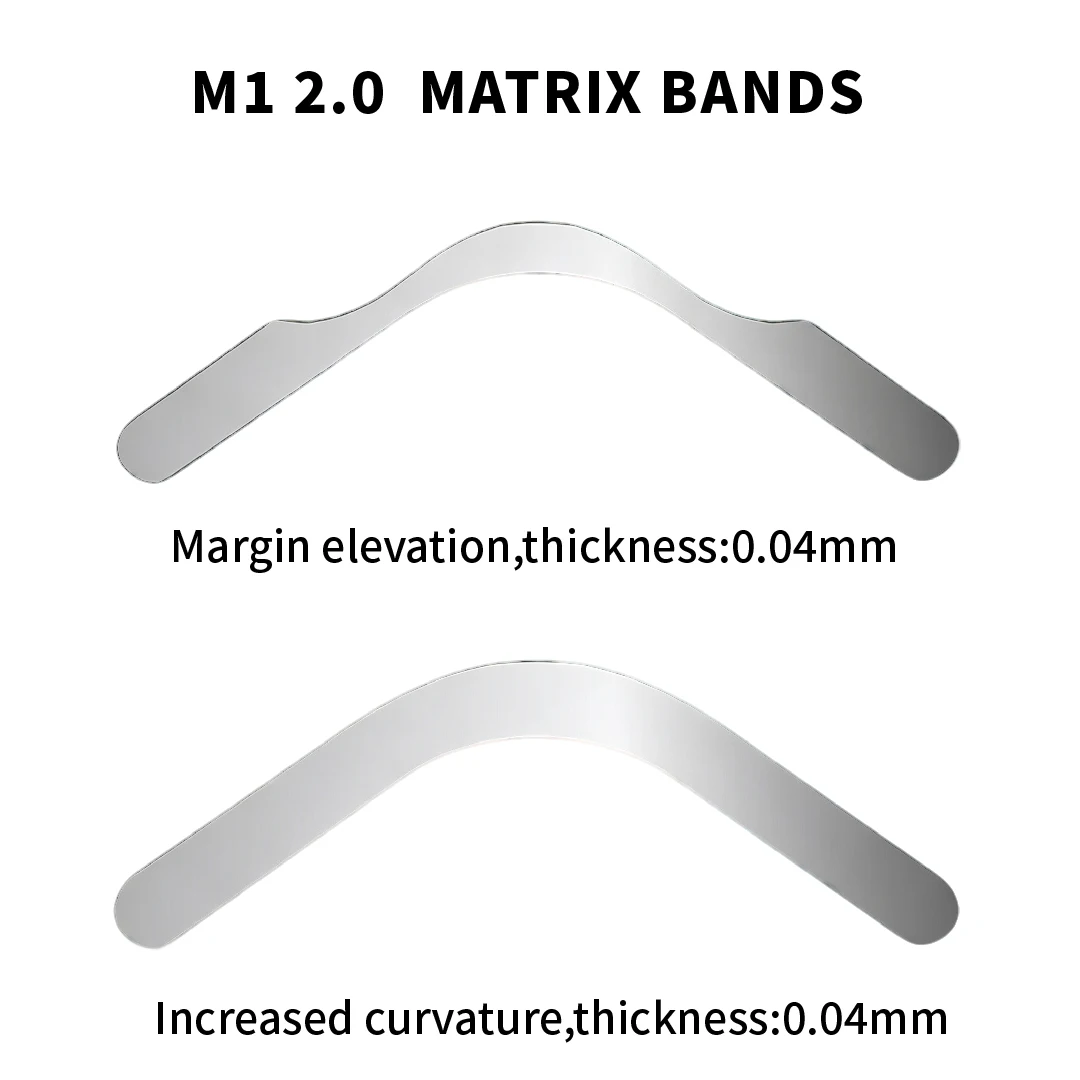 144Pcs Dental Tofflemire Matrix Bands M1 0.04mm Stainless Steel 9 Sizes with Margin Elevation Dentist Restorative Matrices view 3