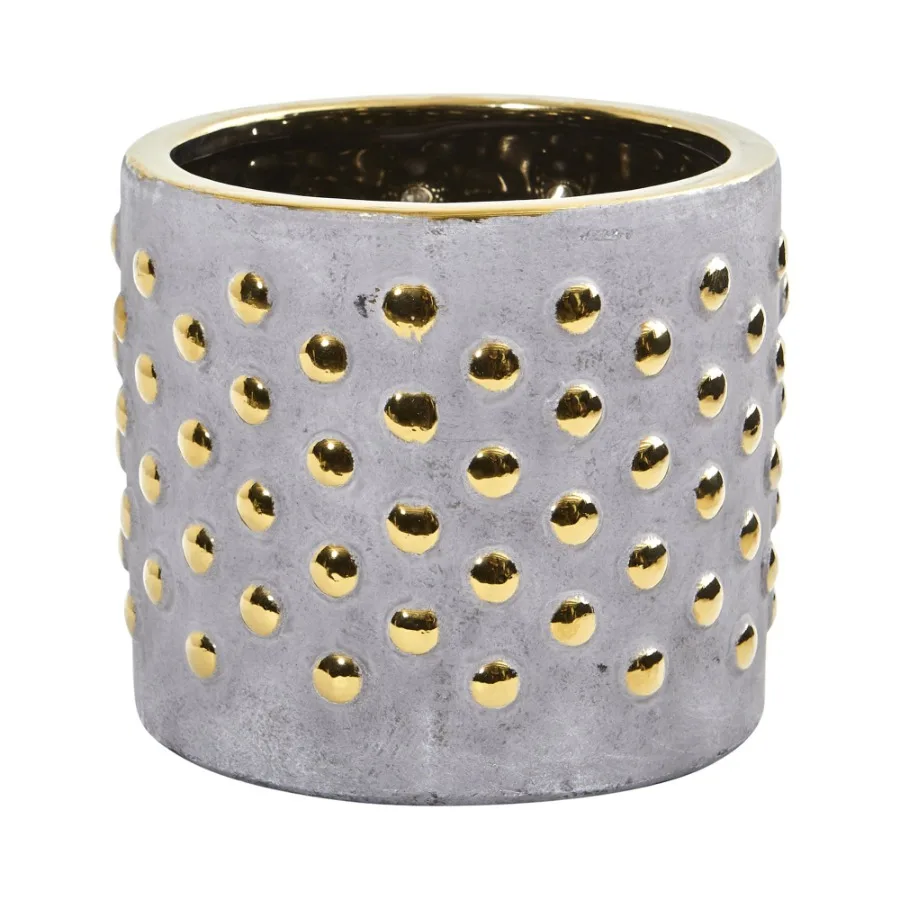 

7-секционное кашпо Regal Stone Hobnail с золотыми акцентами, серое