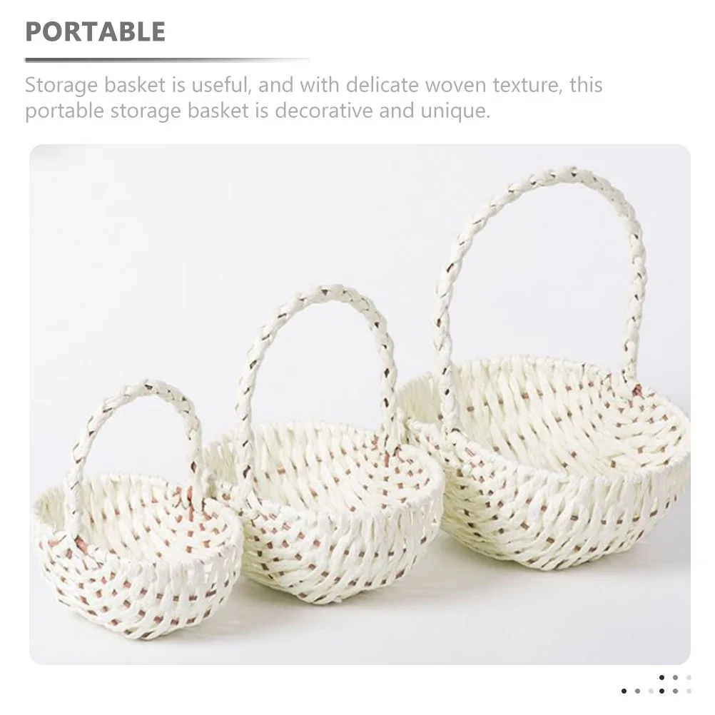 

3 Pcs Portable For H for Home Fruit Flower Toy Storage Storage Basket With H Basket Wedding Travel Use