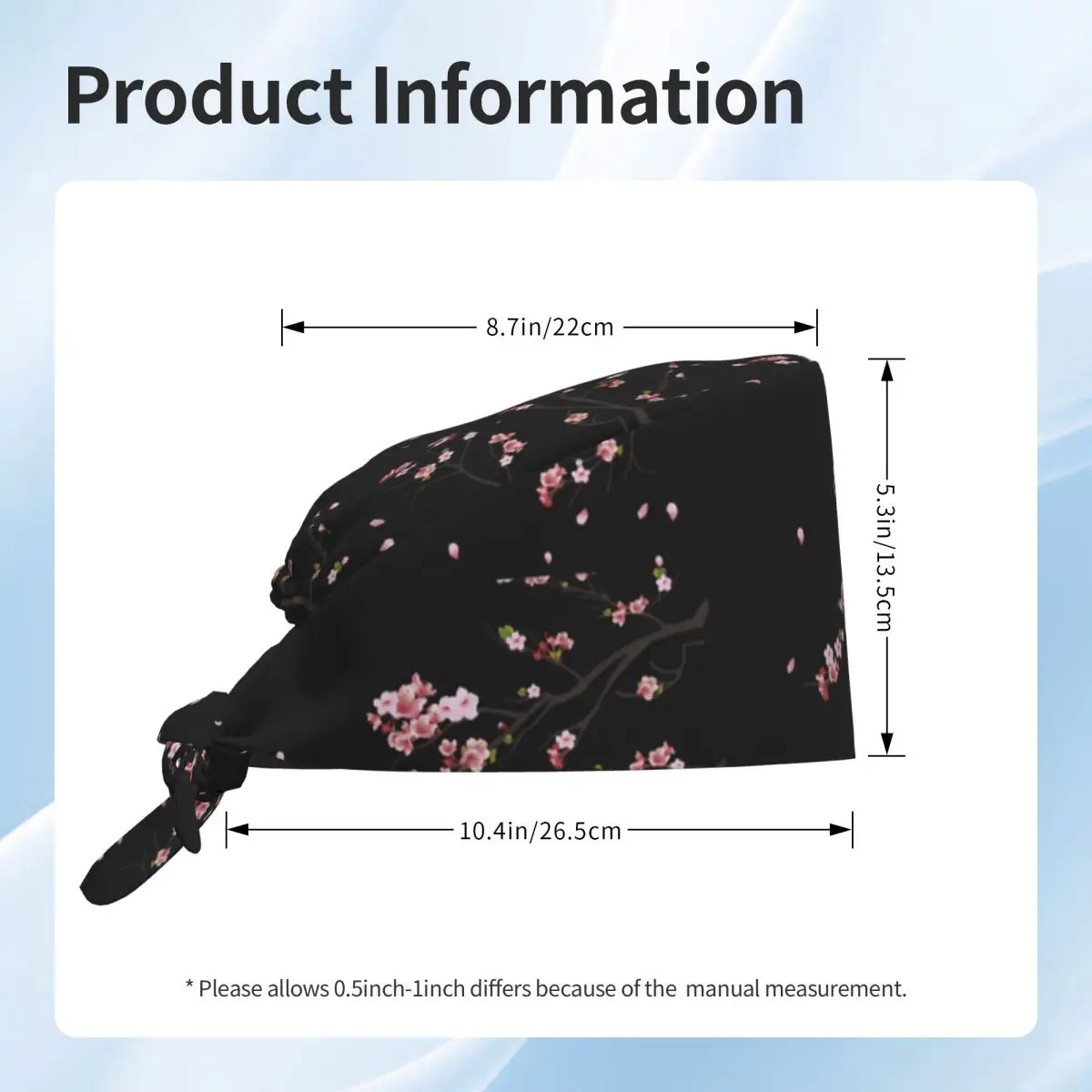 Японская шапка-скраб с узором вишни, рабочая хирургическая шапочка для врача, мужская и женская регулируемая шапочка для кормления для стоматолога