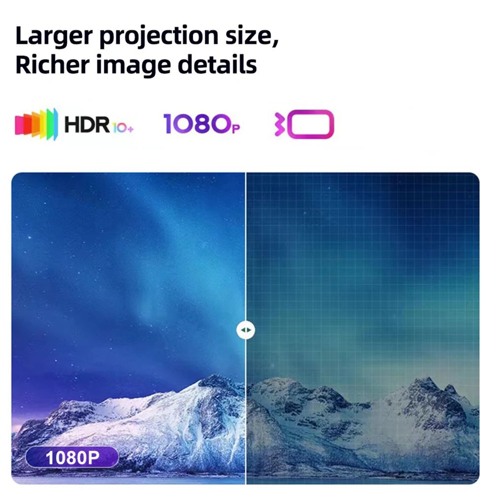 TouYinger H5 PRO Mini proyector LED Proyector de resolución 1920*1080P para cine en casa Micro proyector de películas