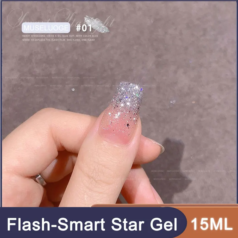 

16color Flash Smart Starlight Gel Nail Polish Semi Permanent UV LED Varnish Gel 15ML Nail Art Broken Glitter Effect Nail Art Gel