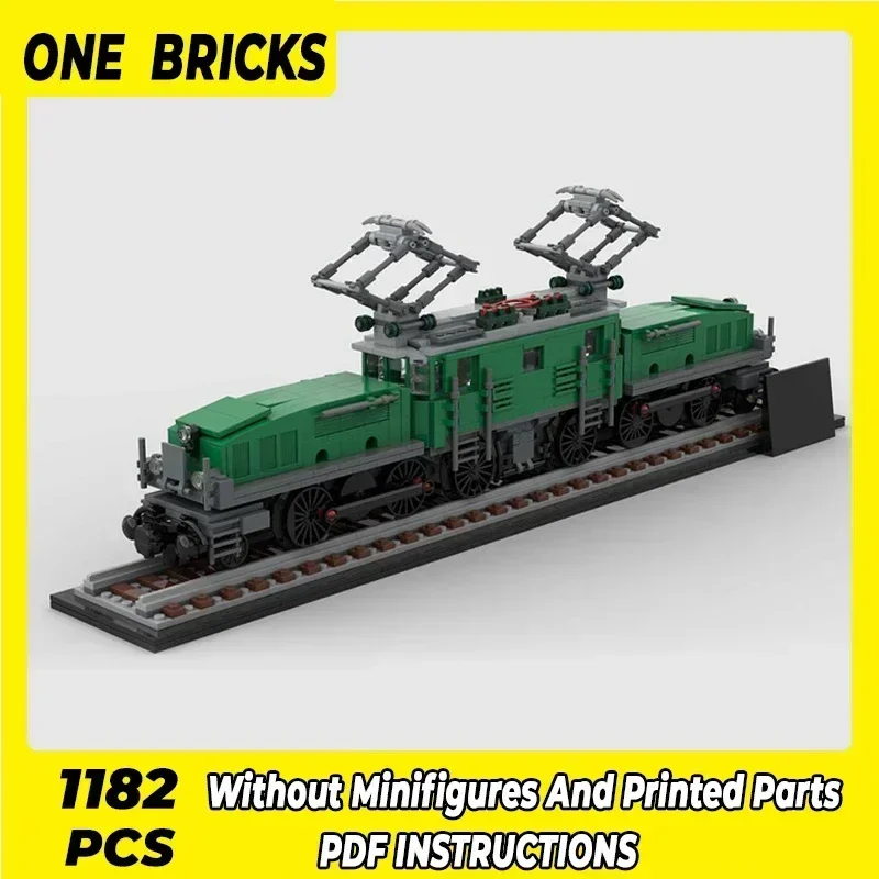 การวิเคราะห์ Moc อิฐ Urban รถไฟสีเขียวจระเข้รถไฟ Modular Building Blocks ของขวัญของเล่นเด็ก DIY ชุดประกอบ