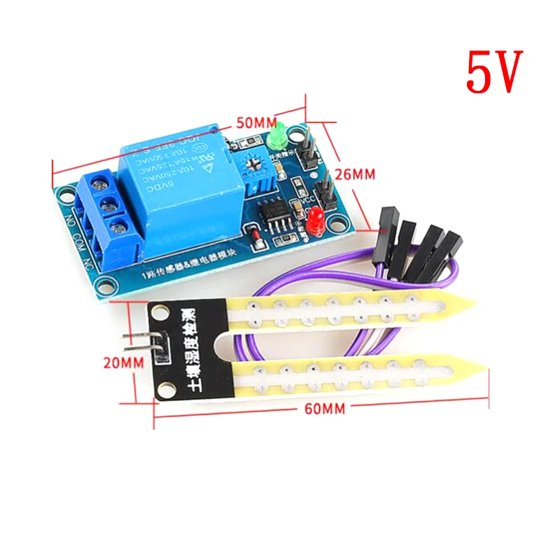 Módulo capacitivo de Sensor de humedad del suelo/módulo de Control de relé de pantalla Digital de humedad del suelo riego automático para Arduino