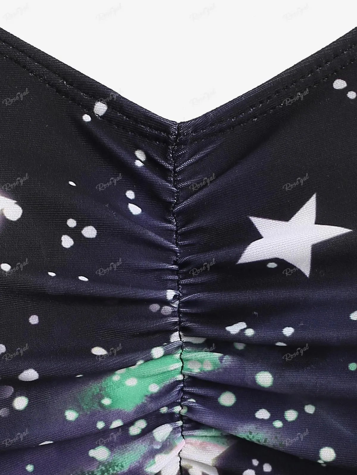 بدلة سباحة نسائية من ROSEGAL بمقاس كبير ومطبوعة بنجوم Galaxy Moon مطبوعة من Boyleg Tankini