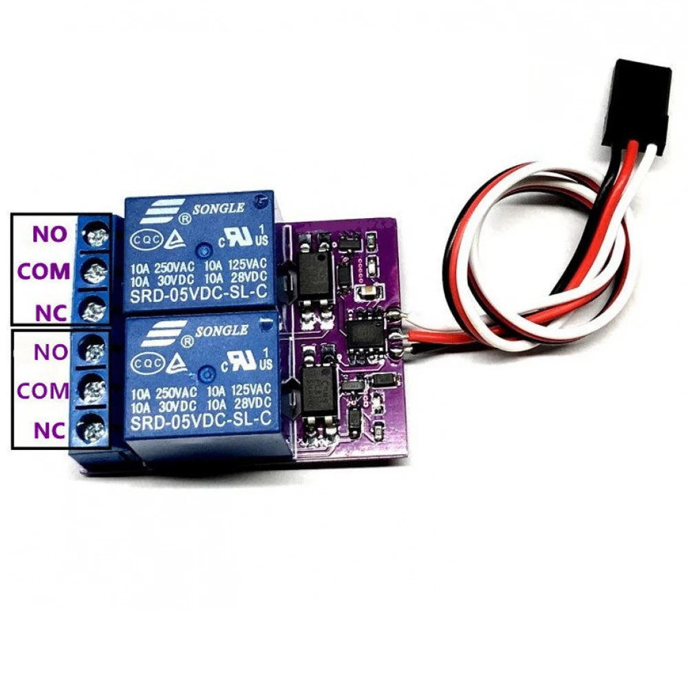 RC PWM Relay Switch 1CH Servo Signal Control 2-Way Electronic Switch 5V Receiver for RC Aircraft 10A 250VAC 30VDC LED Indicator