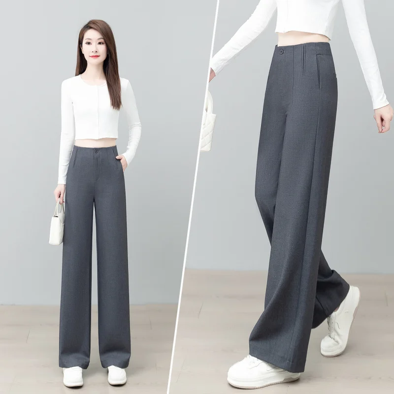 Autunno nuovo stile elegante pendolare slim fit blazer pantaloni a gamba larga moda donna versatile pantaloni dritti casual alla moda