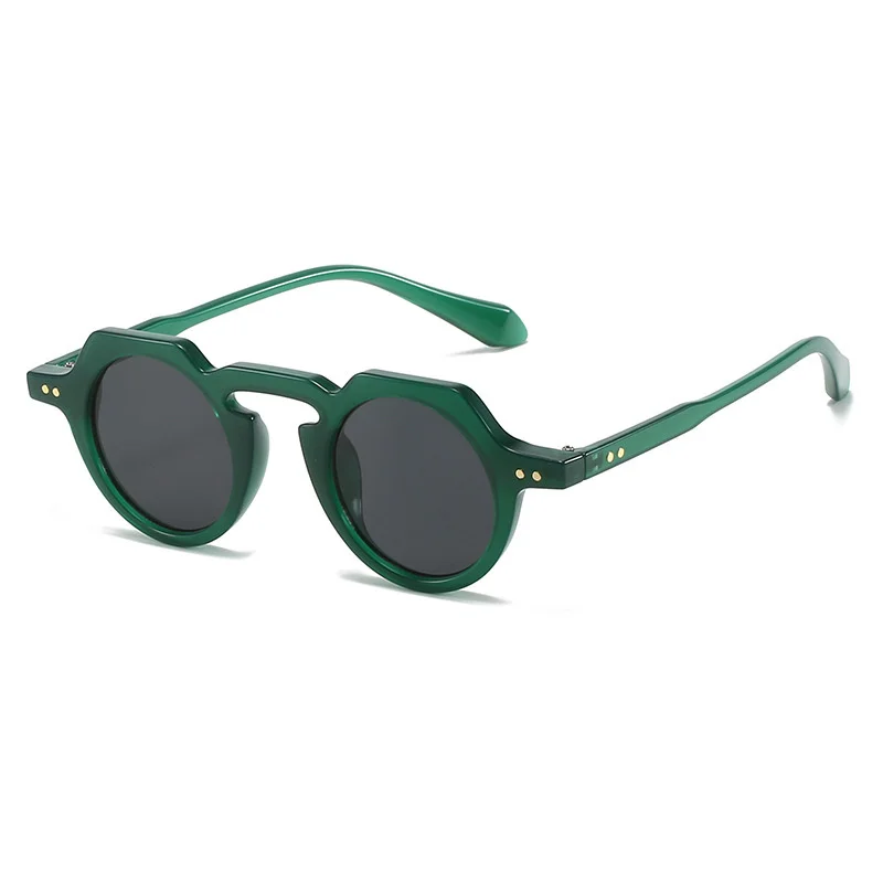 Ins popularna moda małe okrągłe okulary przeciwsłoneczne damskie Retro nity dekoracyjne odcienie okulary UV400 męskie okulary przeciwsłoneczne z przezroczystymi soczewkami 2025