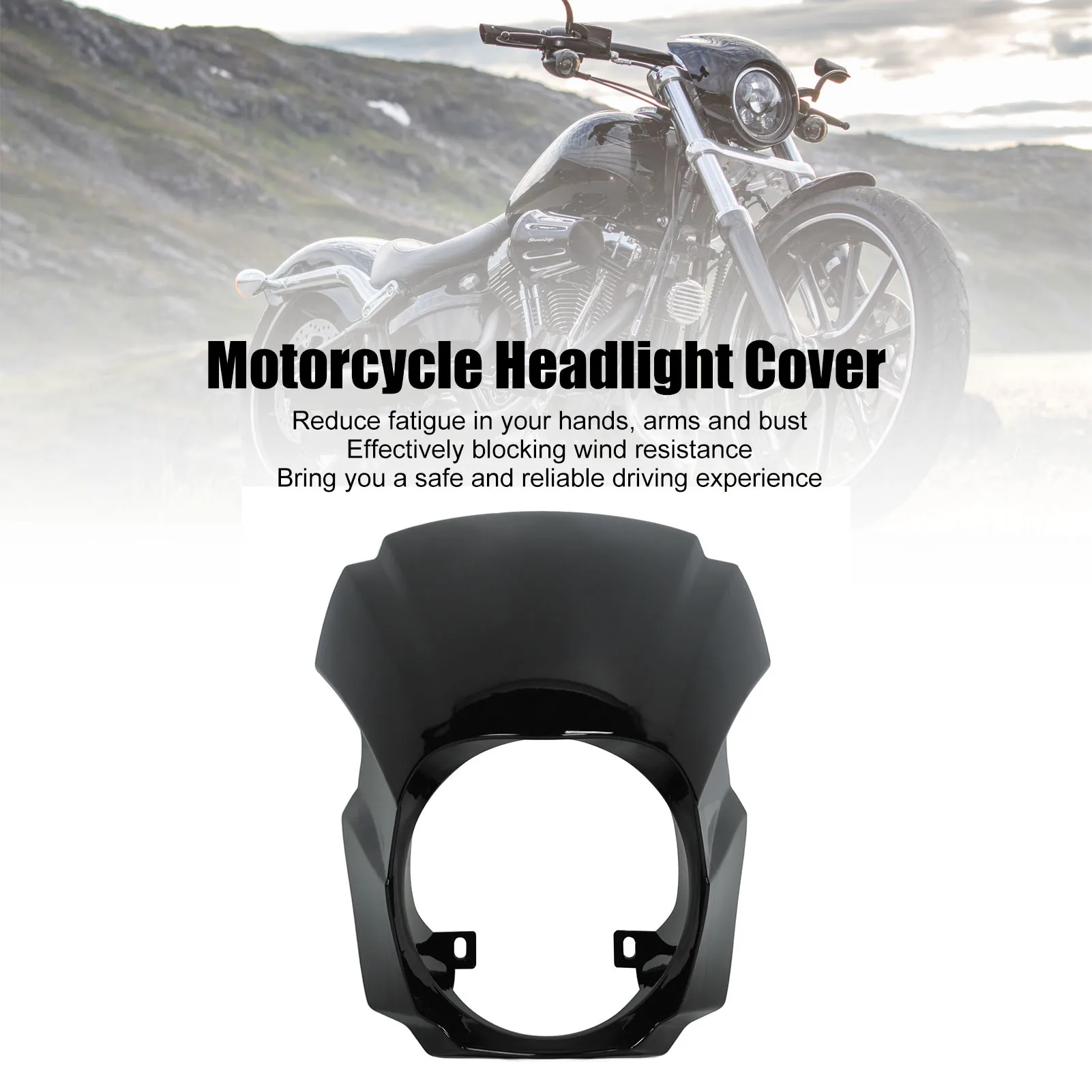 ZK30 Motorcycle Headlight Cover Smooth Edge Headlamp Faring Screen Replacement For Breakout FXBR FXBRS Model 2018‑2021