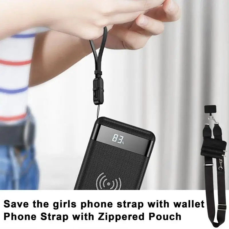 Phone Strap Sling Anti-Theft Zipper Pouch Sling Phone String Phone String Sling Stylish Cell Phone Neck Holder Phone Chain Purse