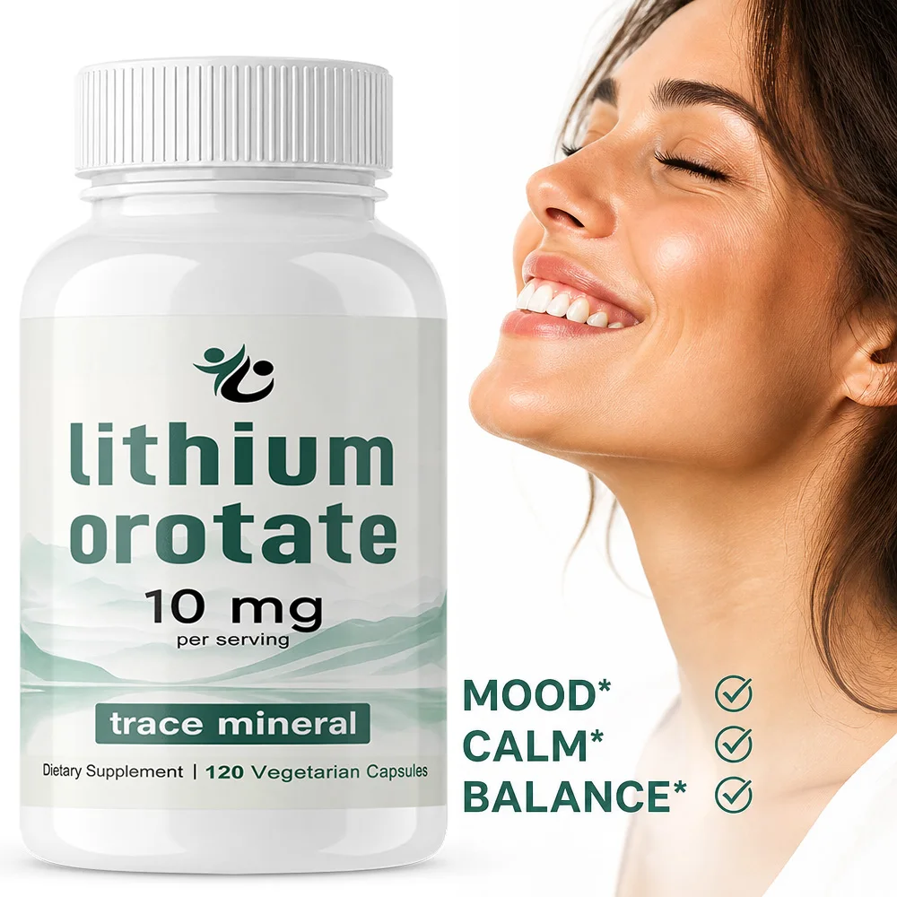 Lithium Orotate 10mg Capsules, High Bioavailability Trace Mineral, Brain Supplement, & Mood Support, Non-GMO, Gluten Free