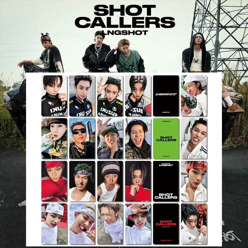 K-opo boy band LNGSHOT debut album "SHOT CALLERS" featuring small card bonuses, card machines, car cards, and peripherals
