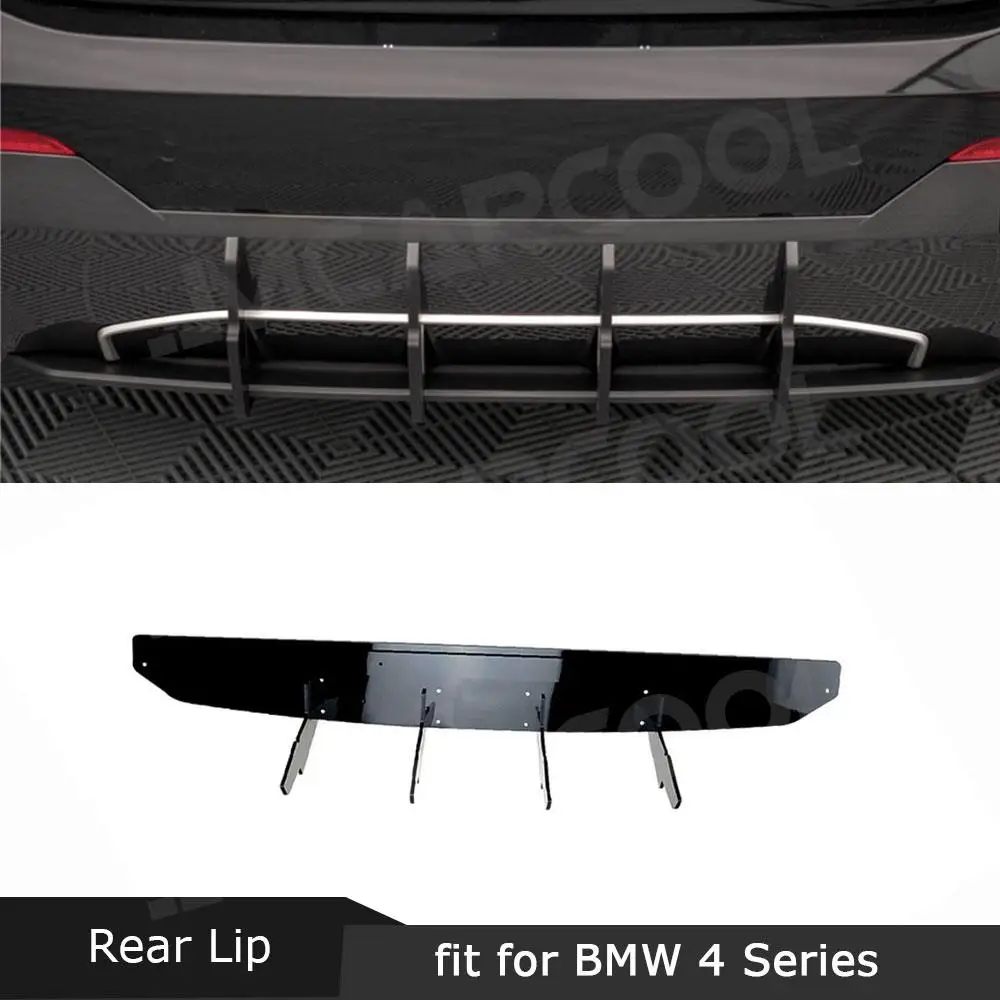 

ABS Rear Diffuser Splitters Spoiler Canards Trims For BMW 4 Series G22 G23 Coupe 2021 + Bumper Decoration Car Accessories