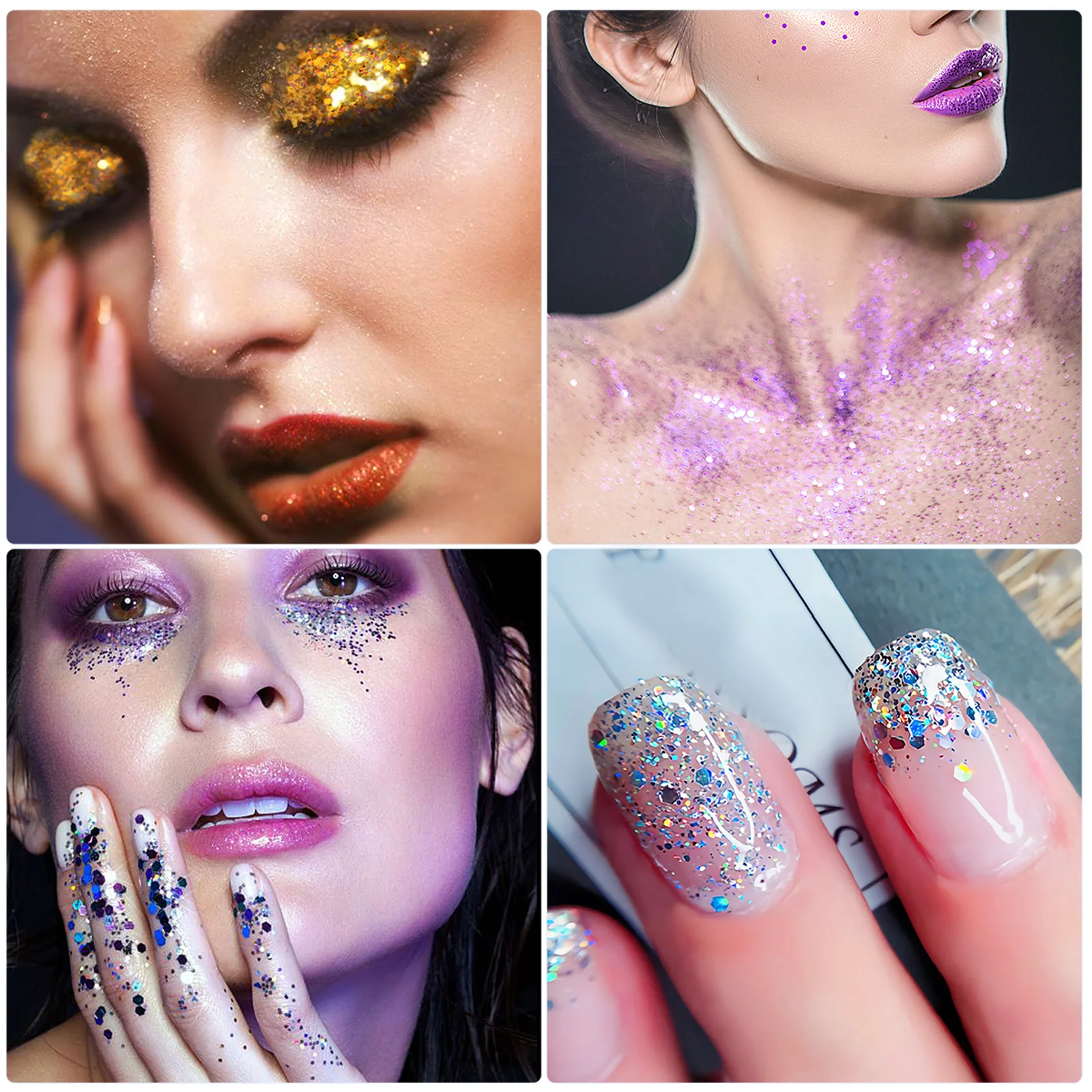 

6Pcs Glitter Sequins Nail Art Chunky Flakes Ultra Thin Paillette Mixed Colors for DIY Manicure Decor False Nails Uv Gel Tips 3D