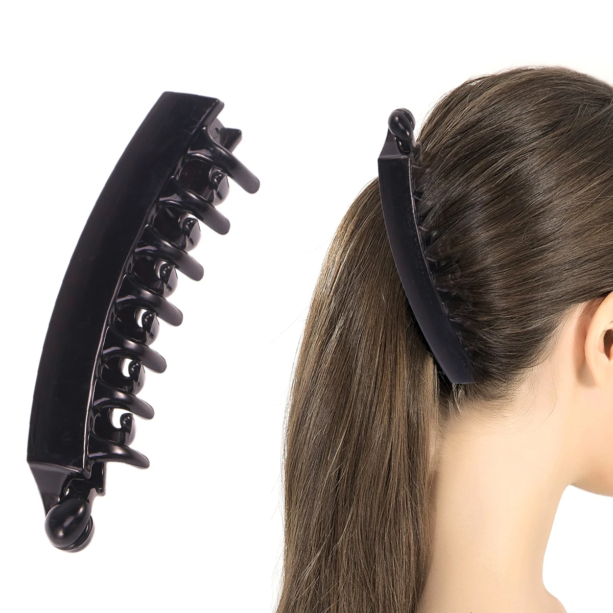 

6 Pcs Banana Clips for Hairpin Large Ponytail Holder Fine Claw Barrettes Earth Tones
