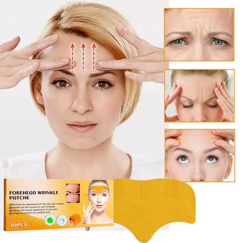 10pcs/box Anti-wrinkle Forehead Line Removal Gel Patch Firming Mask Frown Lines Face Skin Care Stickers Anti-aging Collagen