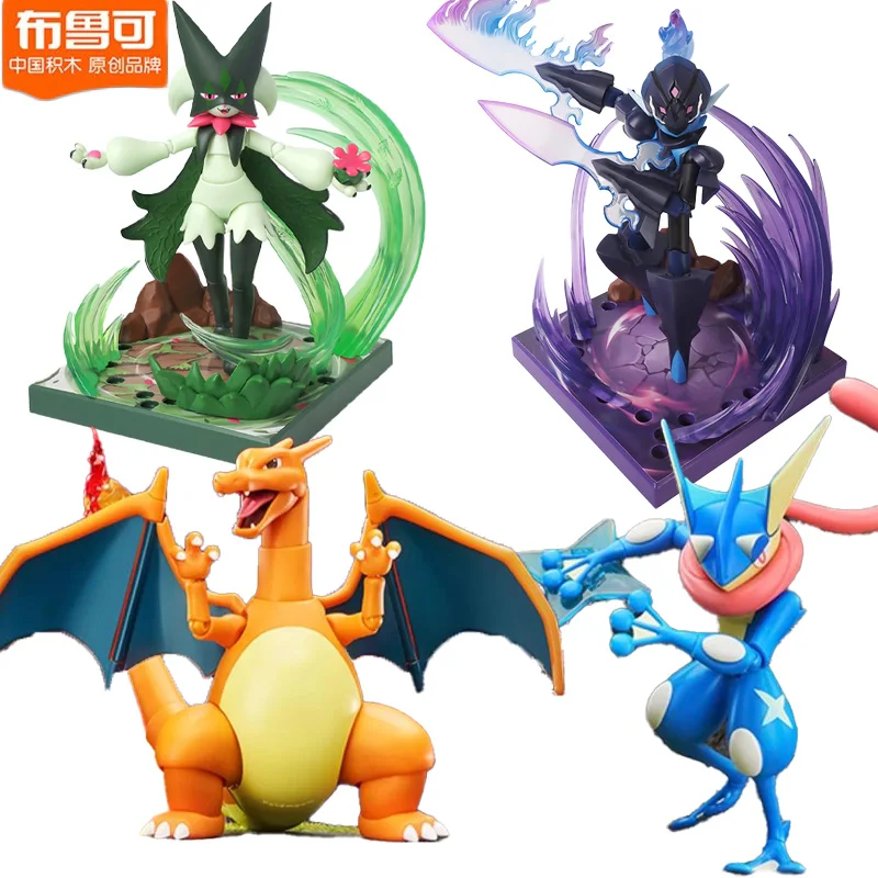 Pokemon Figure Assembling Toys Pikachu Charizard Greninja Ceruledge Meowscarada Anime Model Collection Elf Toys Child Gift