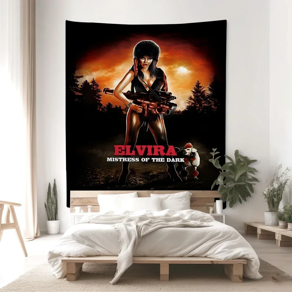 Film E-Elvira M-Mistress D-Dark Tapestry Art Printing Art Science Fiction Room Home Decor Wall Art Decor