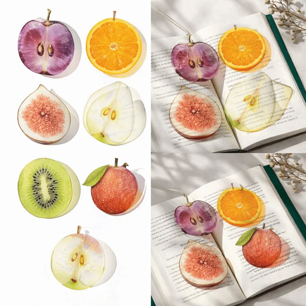 new Delicate Apple Bookmark Transparent Unique Reading Mark Premium Feeling Simulation Bookmark Reading Accessory